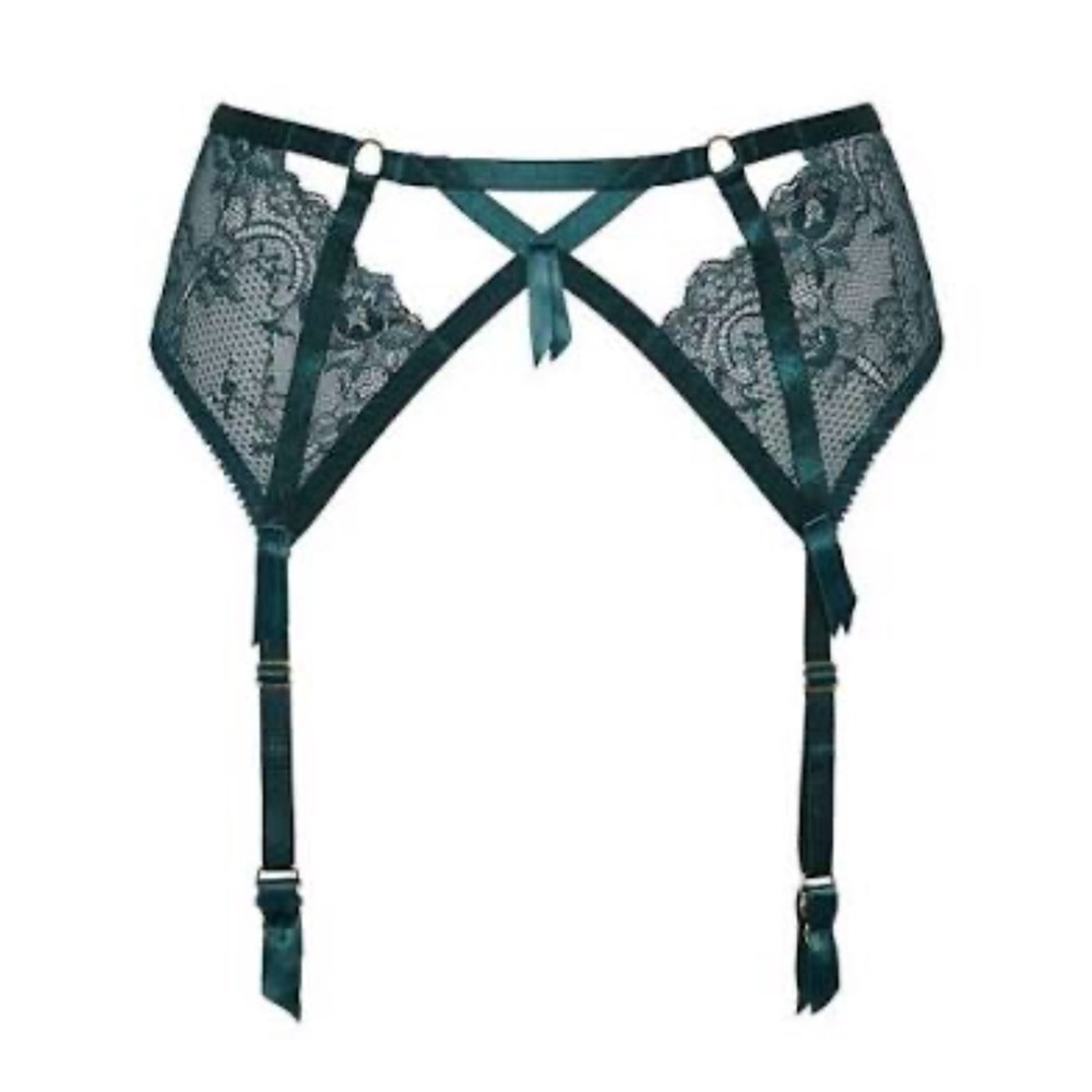 NWT Dita Von Teese Madame X “Lucite” Lace Garter Belt Small